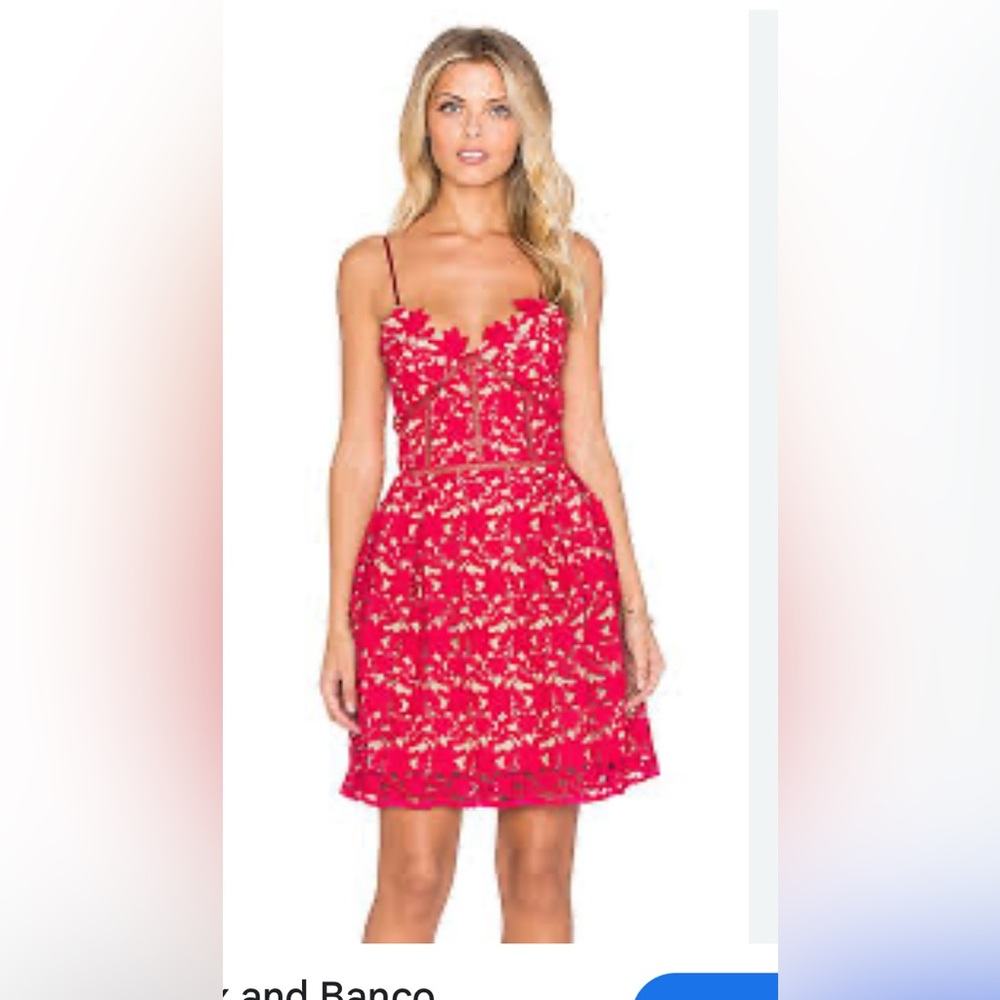 Bronx and Banco Azalea Dress Self Portrait red lace cocktail wedding prom sz 0